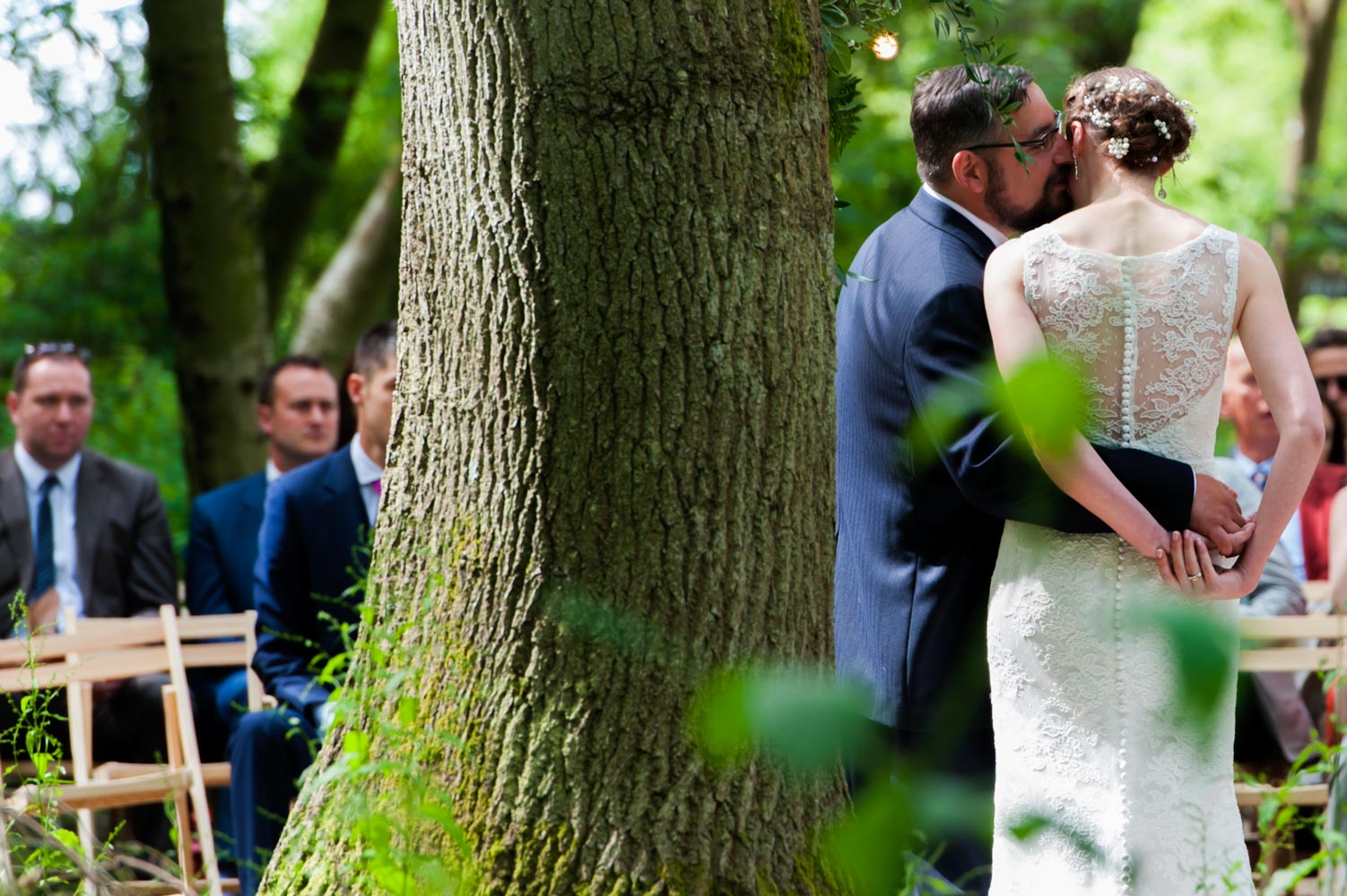 Woodland wedding ceremony by Sussex reportage photographer James Robertshaw