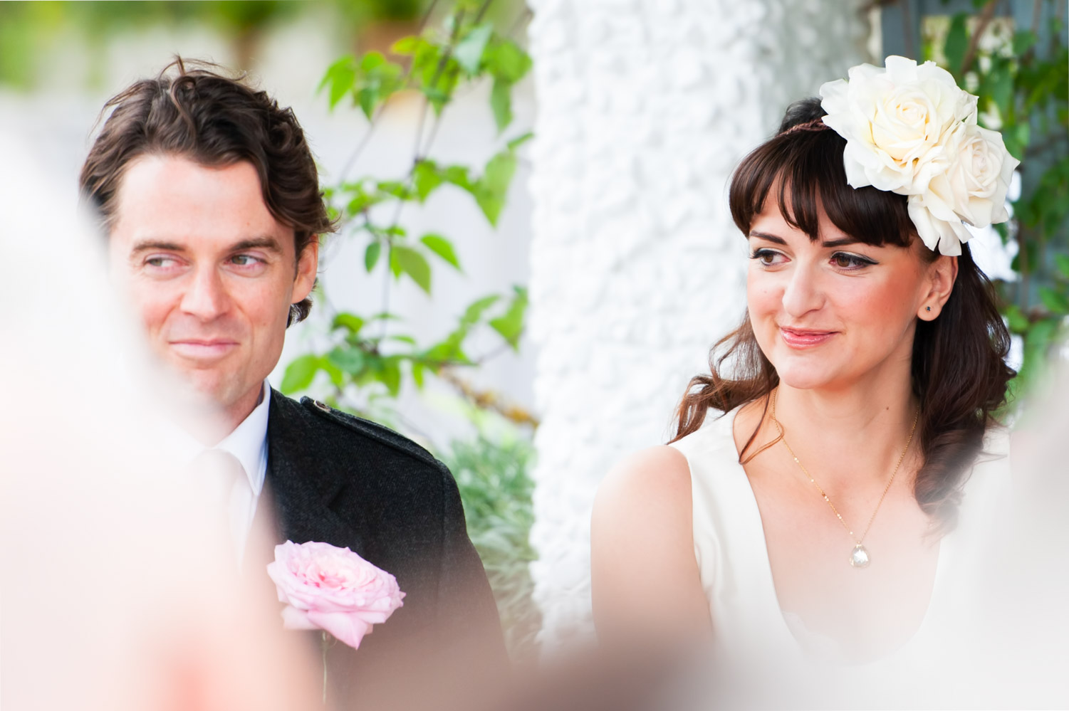 Couple at outdoor wedding at the Old Rectory