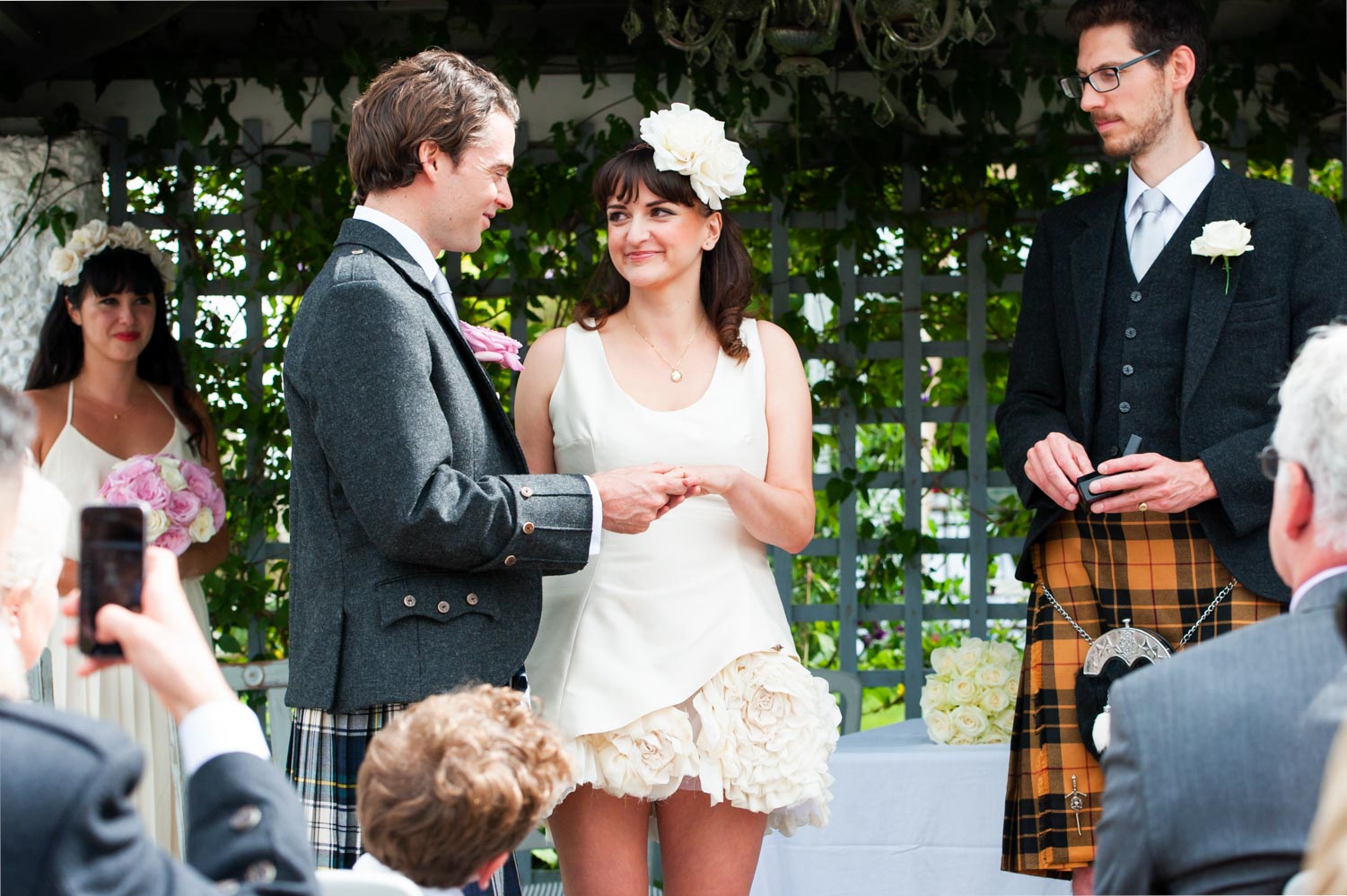 Couple at outdoor wedding at the Old Rectory