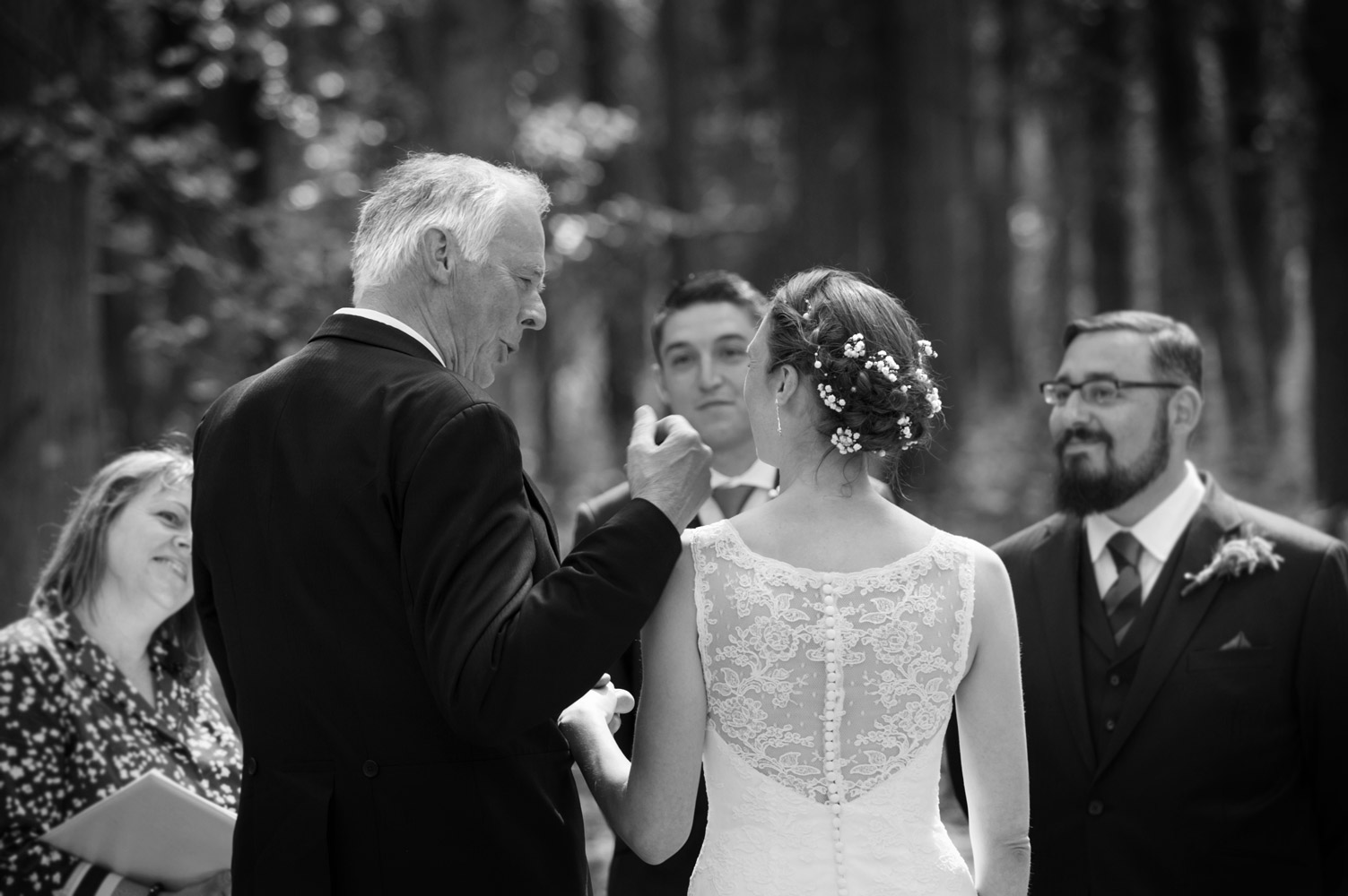 Father about to give away bride