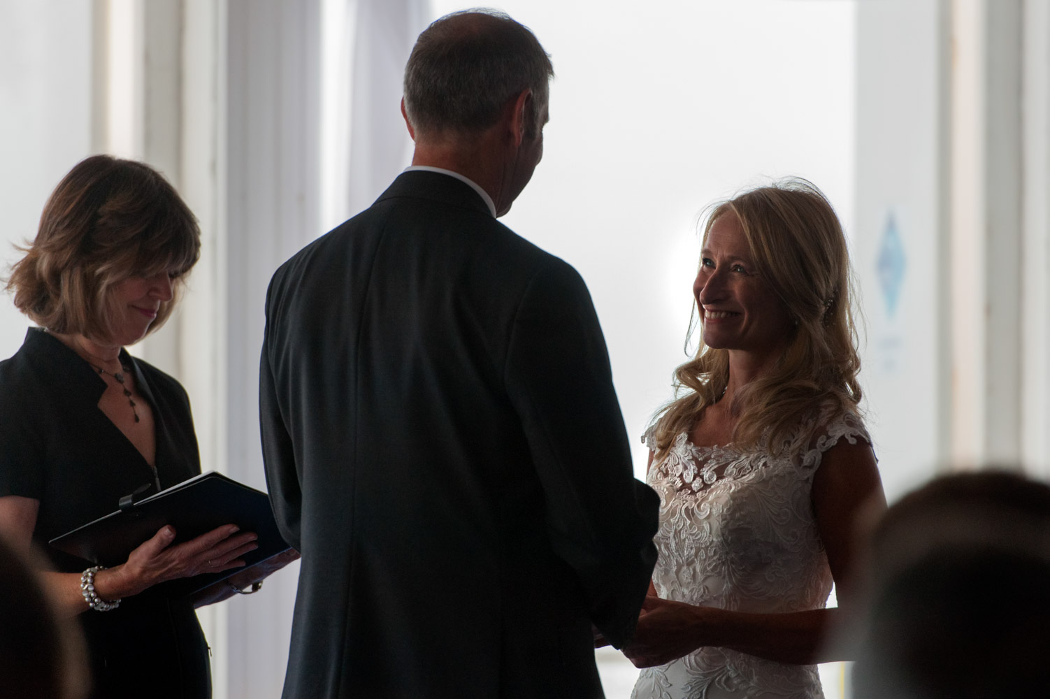 Wedding ceremony at the Azur Hastings by informal Sussex wedding photographer James Robertshaw