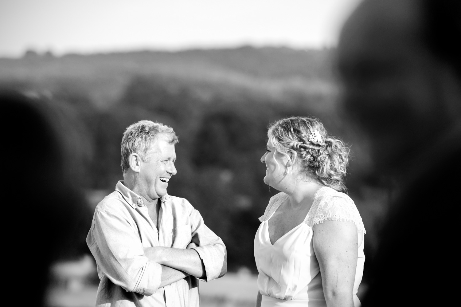 Wedding guests chatting