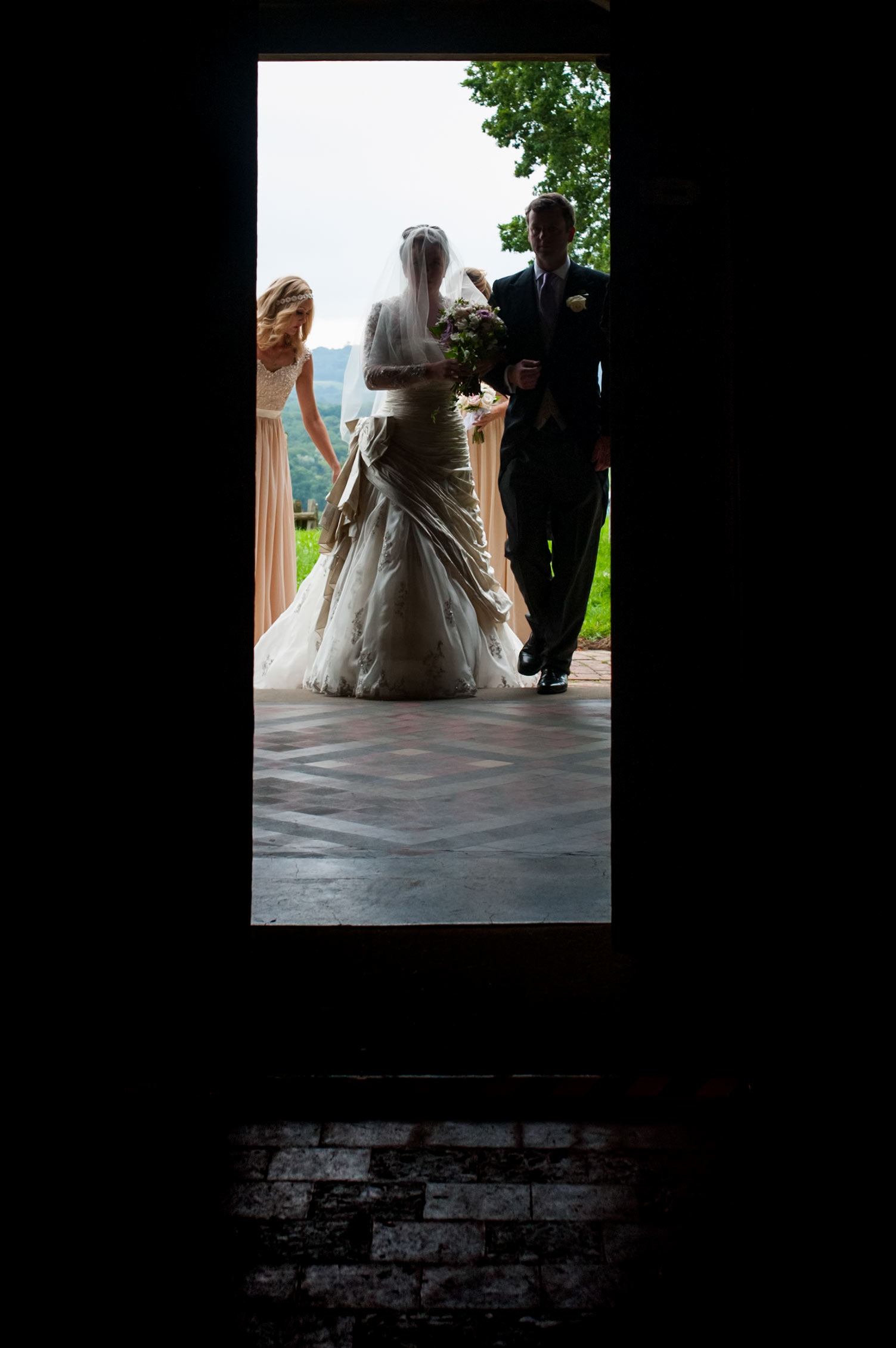 Bride about to enter church