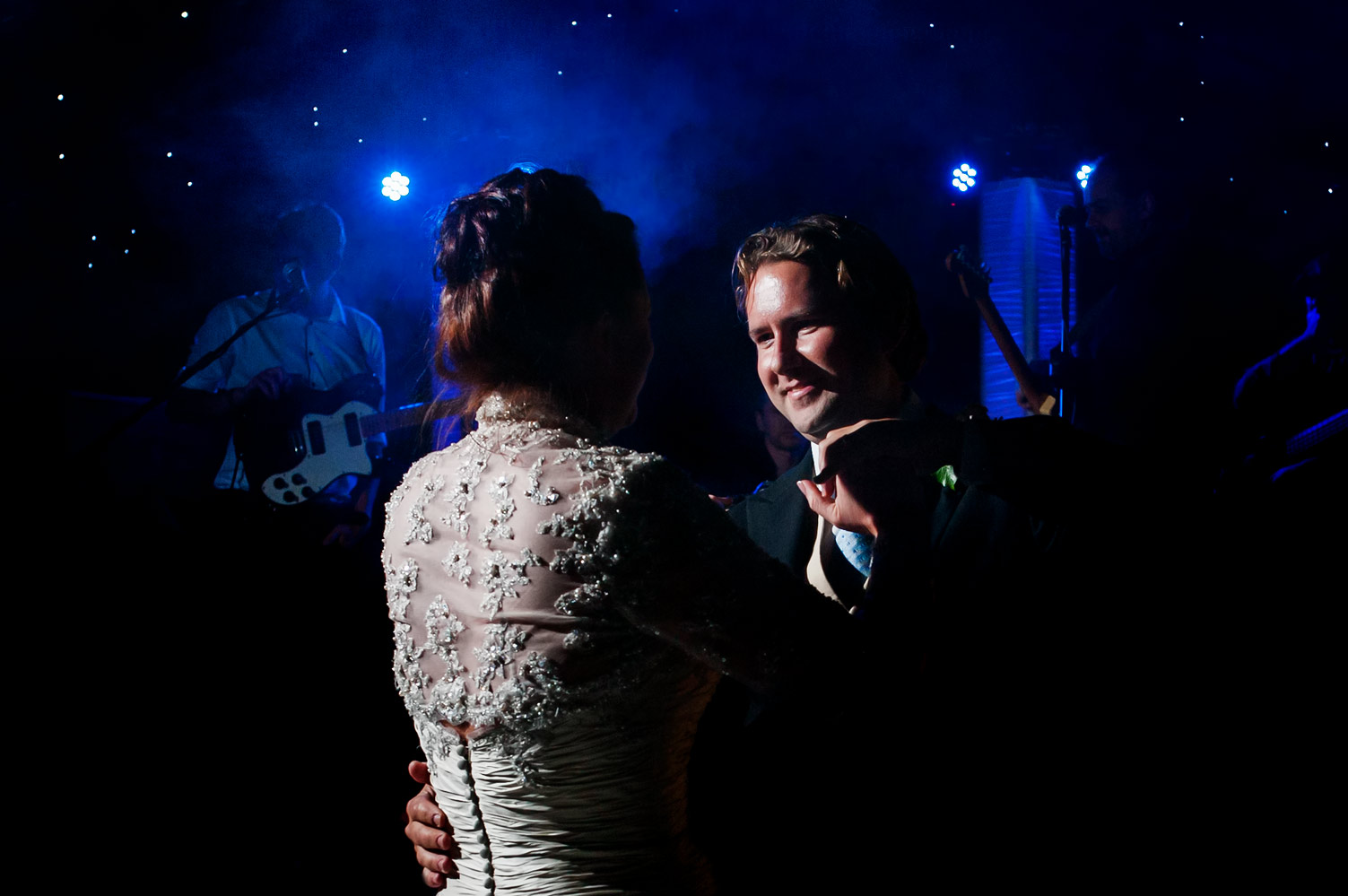 Couple first dance in marquee