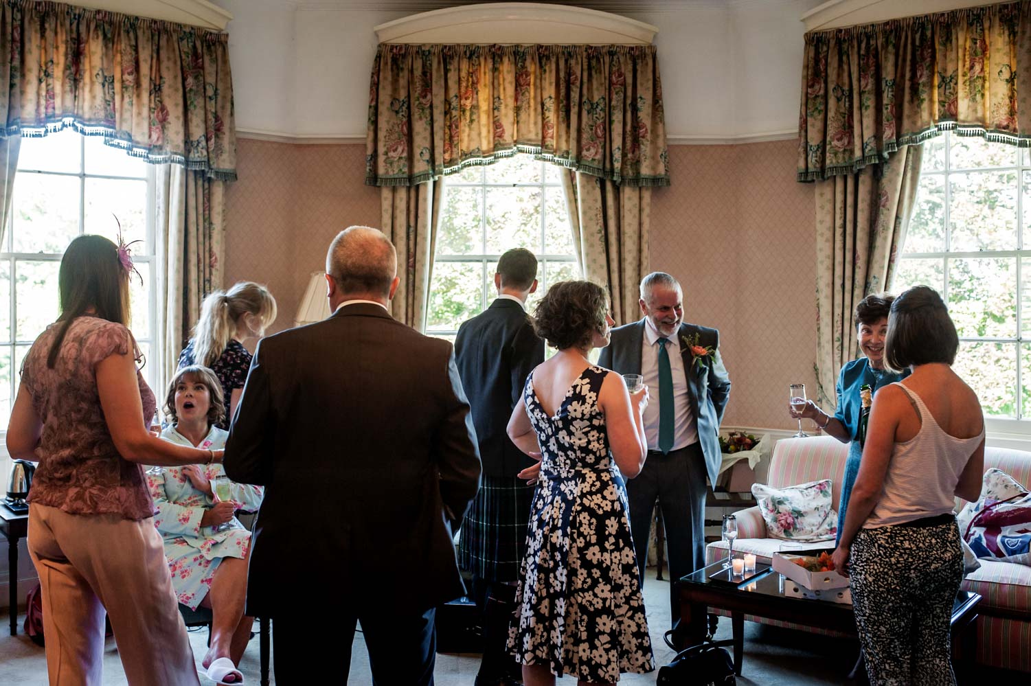 Bridal party getting ready