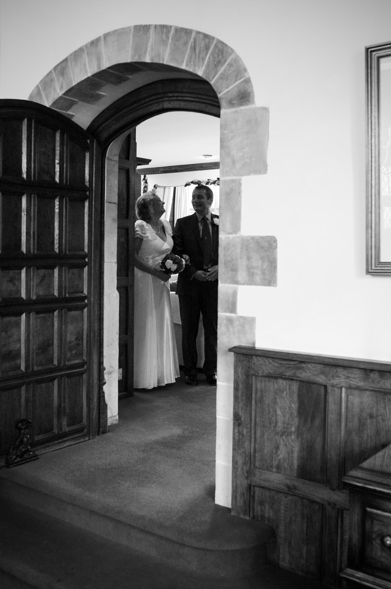 Bride walking into ceremony room
