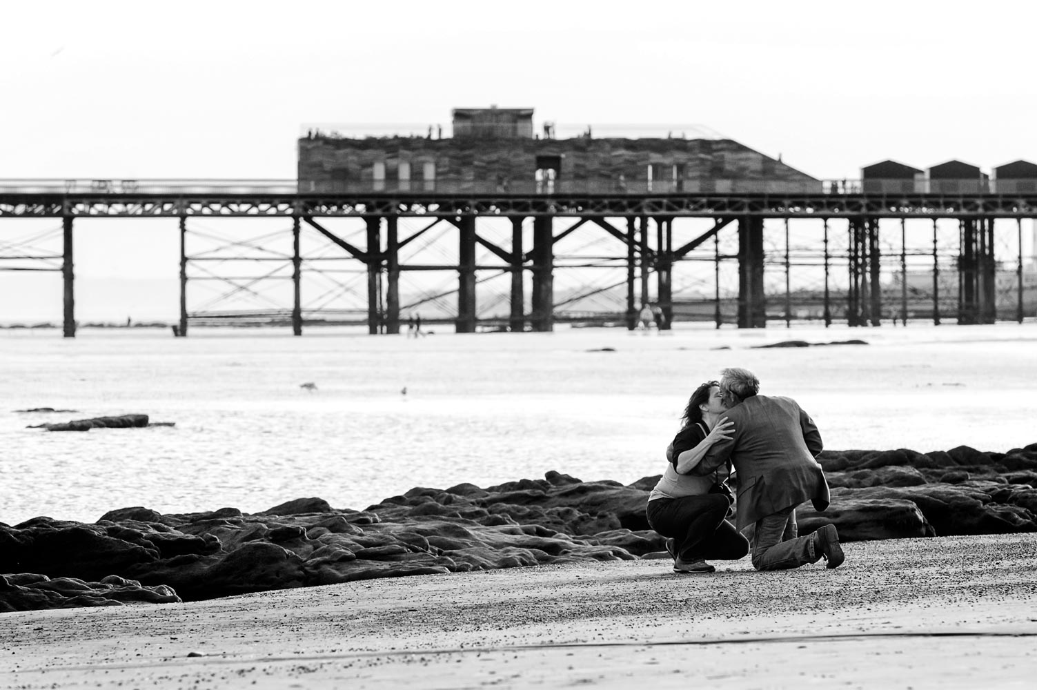 Marriage proposal on Hastings beach