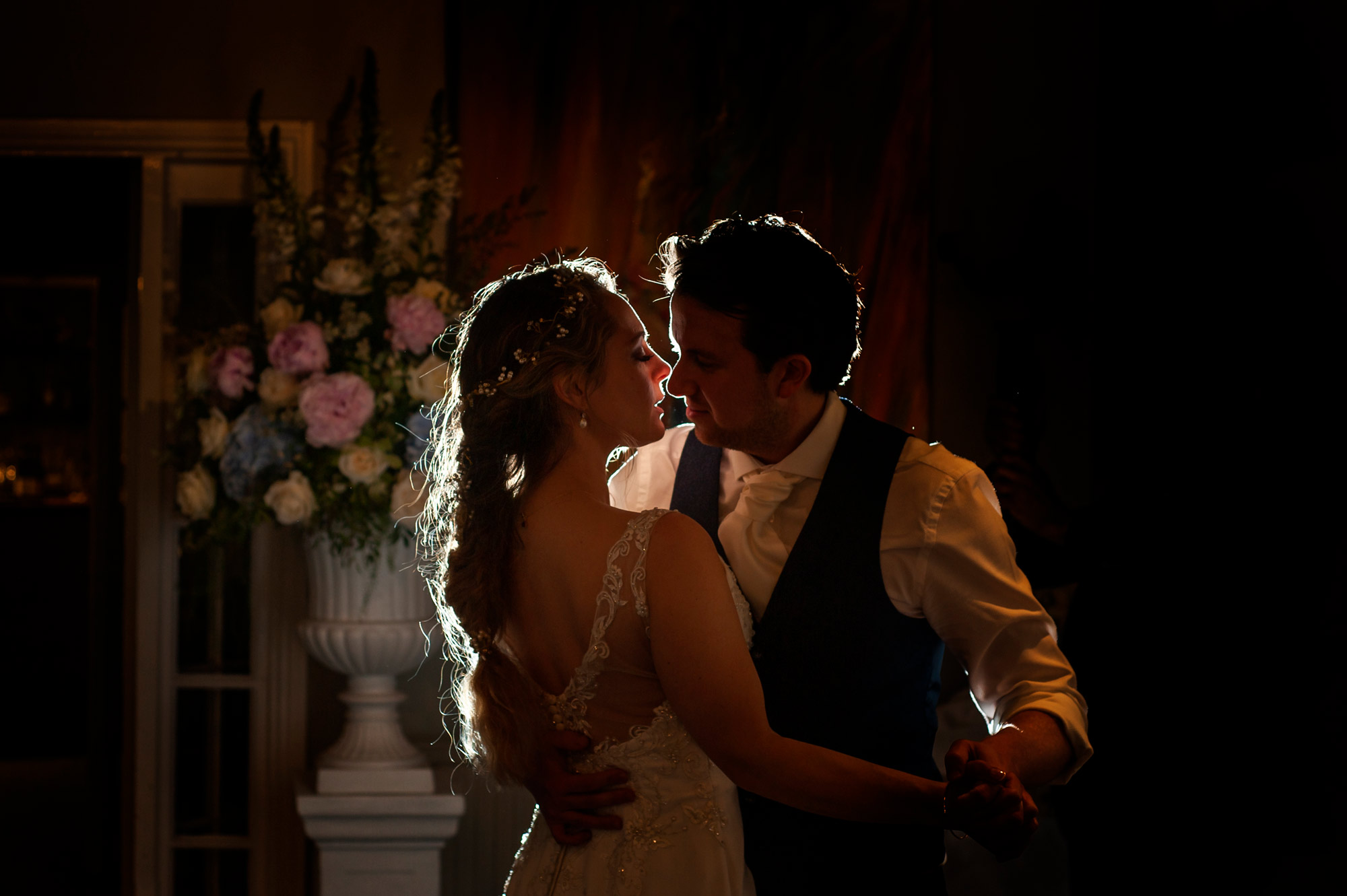 First dance at Jeremy's Restaurant, Haward's Heath by West Sussex wedding photographer James Robertshaw.