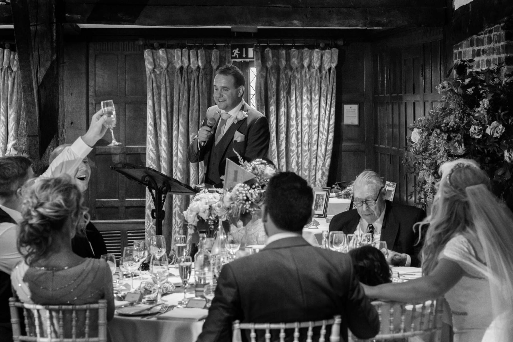 Speeches at Great Fosters wedding